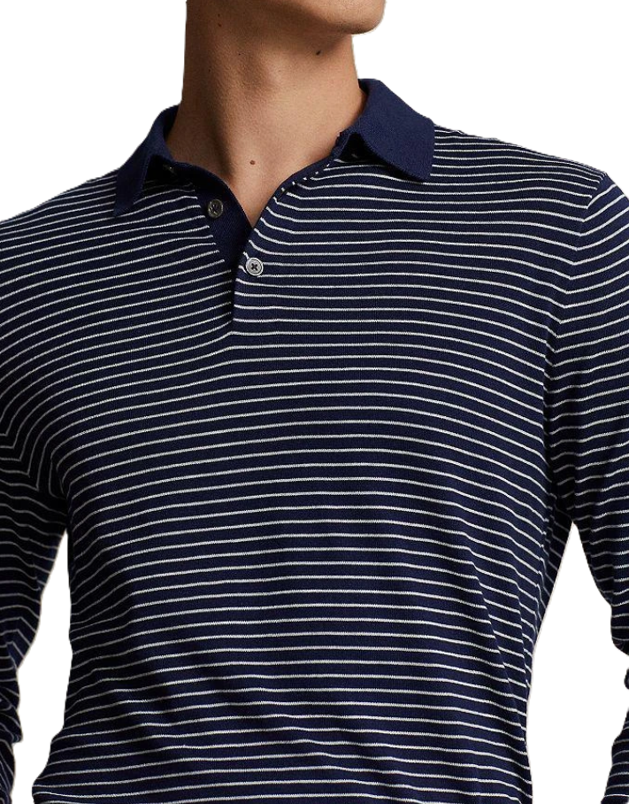 Polo Ralph Lauren MEN Cotton Stripe Polo Collar Sweater