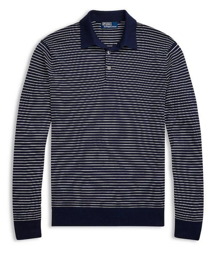 Polo Ralph Lauren MEN Cotton Stripe Polo Collar Sweater