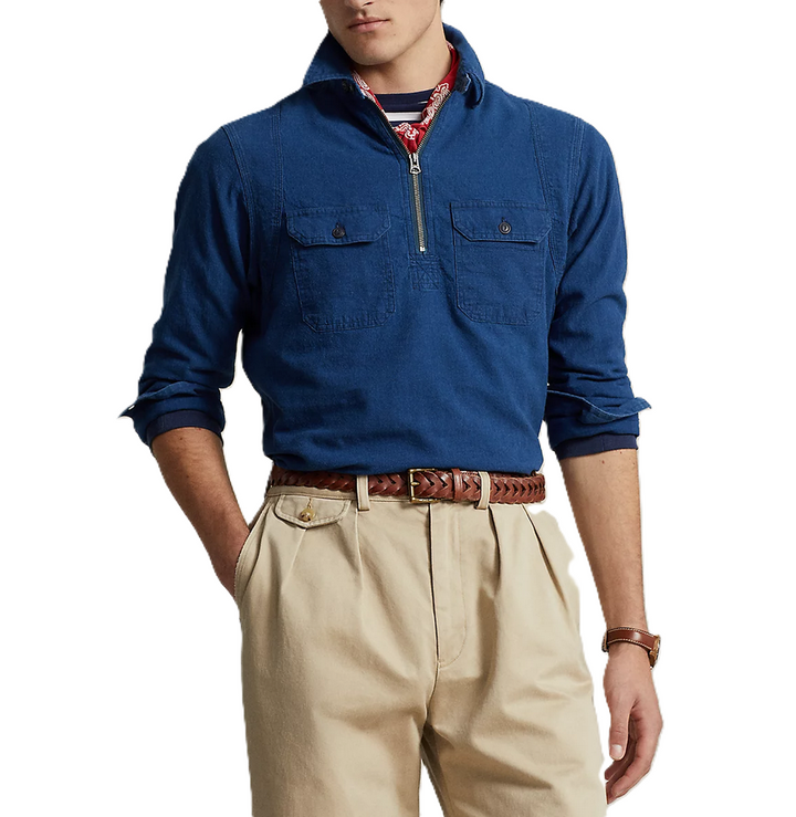 Polo Ralph Lauren Men's Classic-Fit Indigo Popover Workshirt