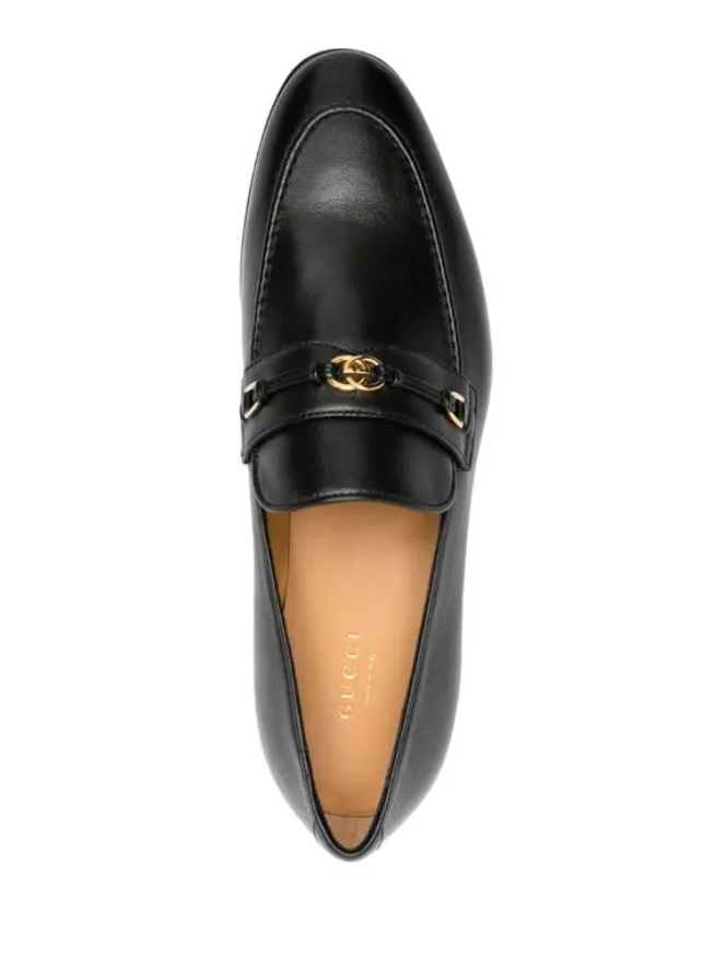 GUCCI Horsebit Interlocking G Leather Loafers