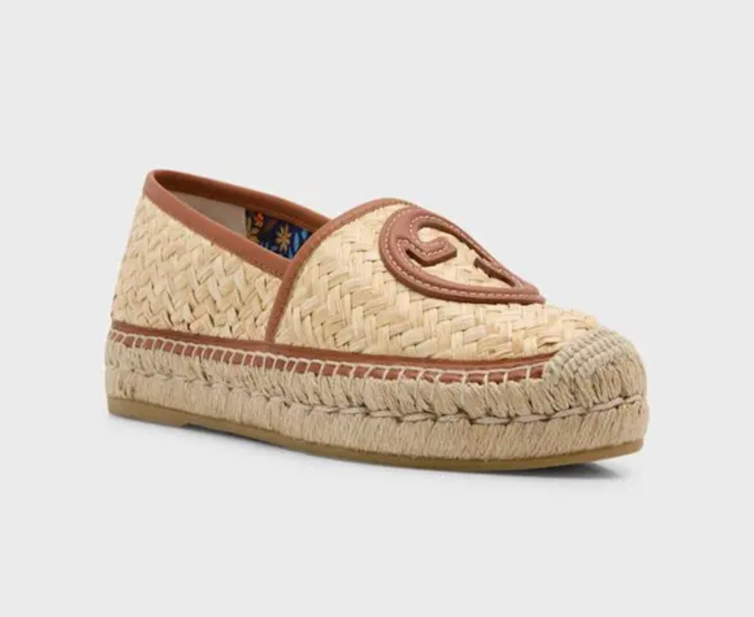 GUCCI Adela GG Raffia Espadrilles
