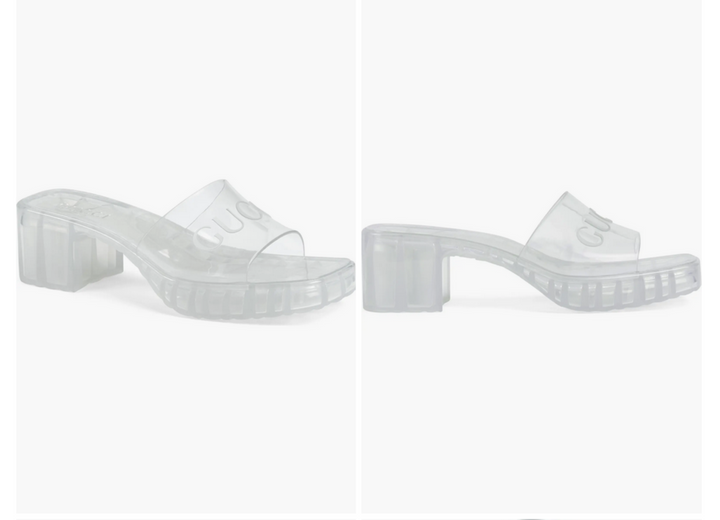 GUCCI Plastique Logo Platform Slide Sandal