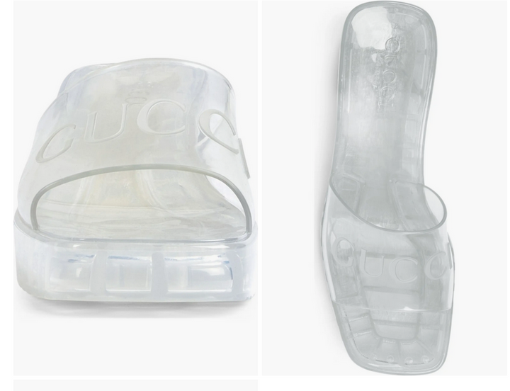 GUCCI Plastique Logo Platform Slide Sandal