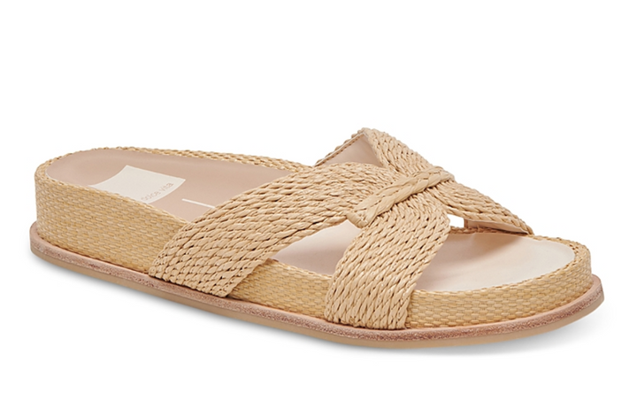 Dolce Vita Selda Raffia Slide Footbed Sandals