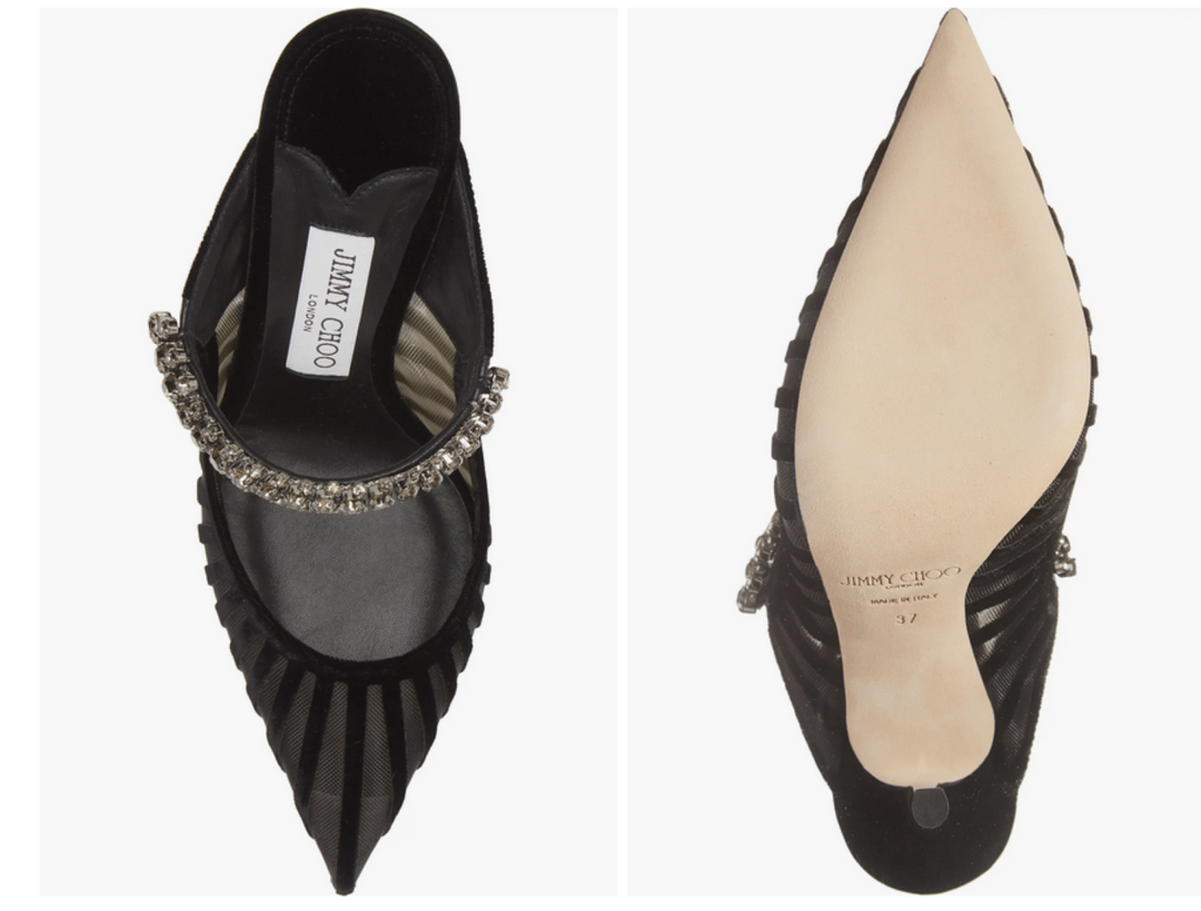 Jimmy Choo Bing 100 Embellished Velvet Cage High Heel Mules