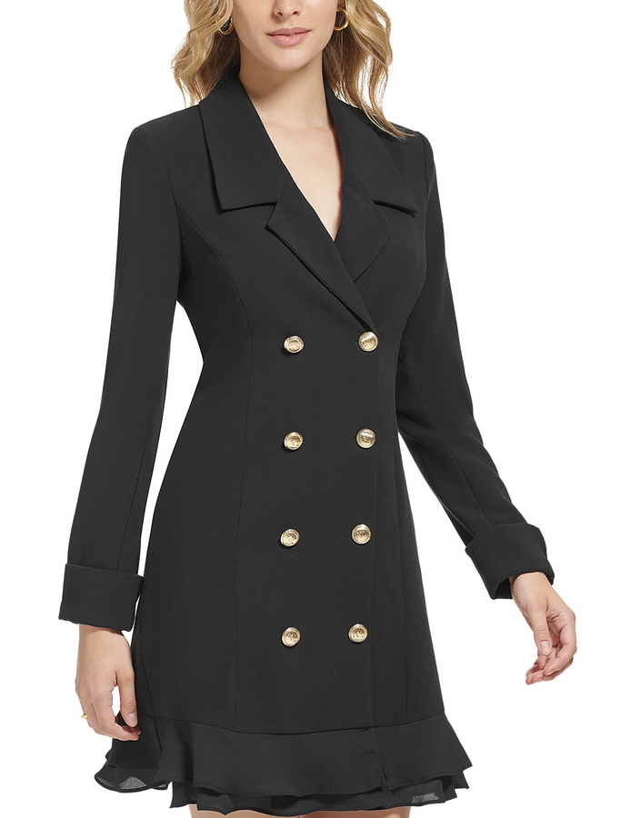 KARL LAGERFELD PARIS Notched Collar Double Breasted Blazer Dress