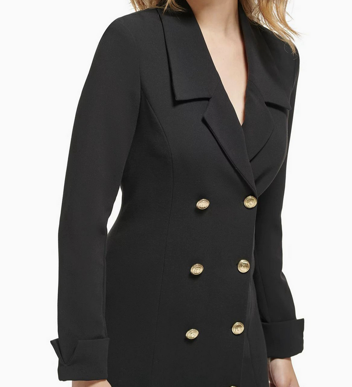 KARL LAGERFELD PARIS Notched Collar Double Breasted Blazer Dress