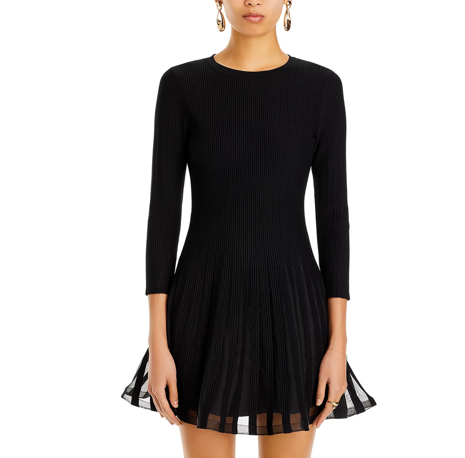 MILLY Tabitha Sheer Hem Mini Dress