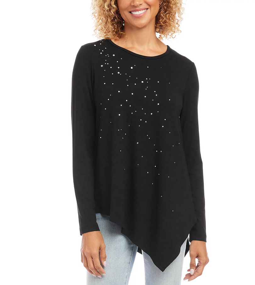 Karen Kane Embellished Asymmetric Top