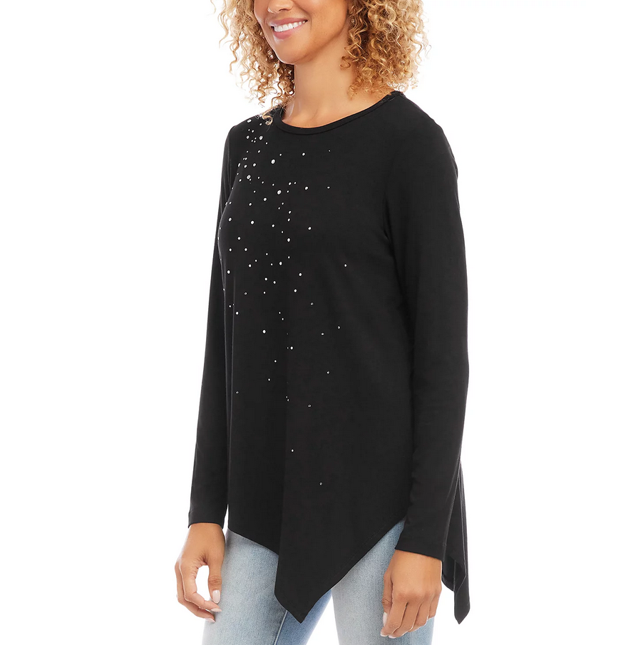 Karen Kane Embellished Asymmetric Top