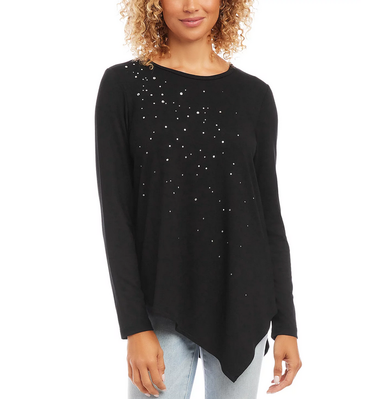 Karen Kane Embellished Asymmetric Top