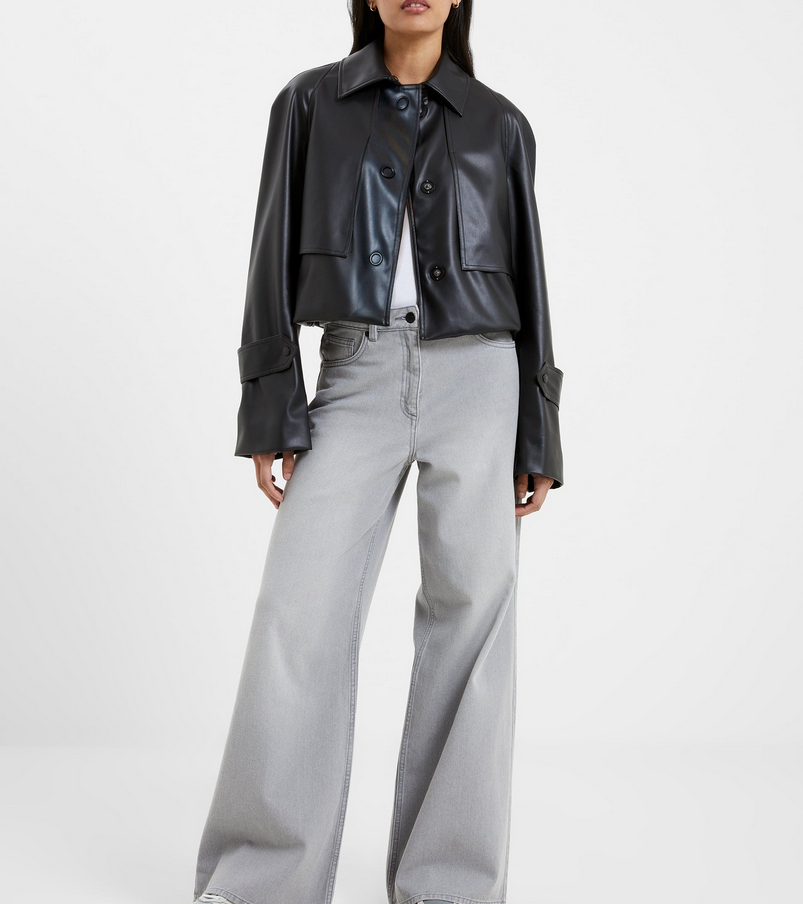 FRENCH CONNECTION Crolenda Faux Leather Jacket DGFOutlet FRENCH CONNECTION Crolenda Faux Leather Jacket DGFOutlet