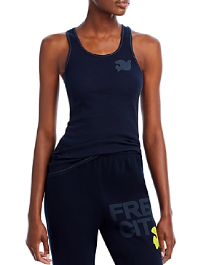 FREECITY Cotton Ribbed Logo Tank