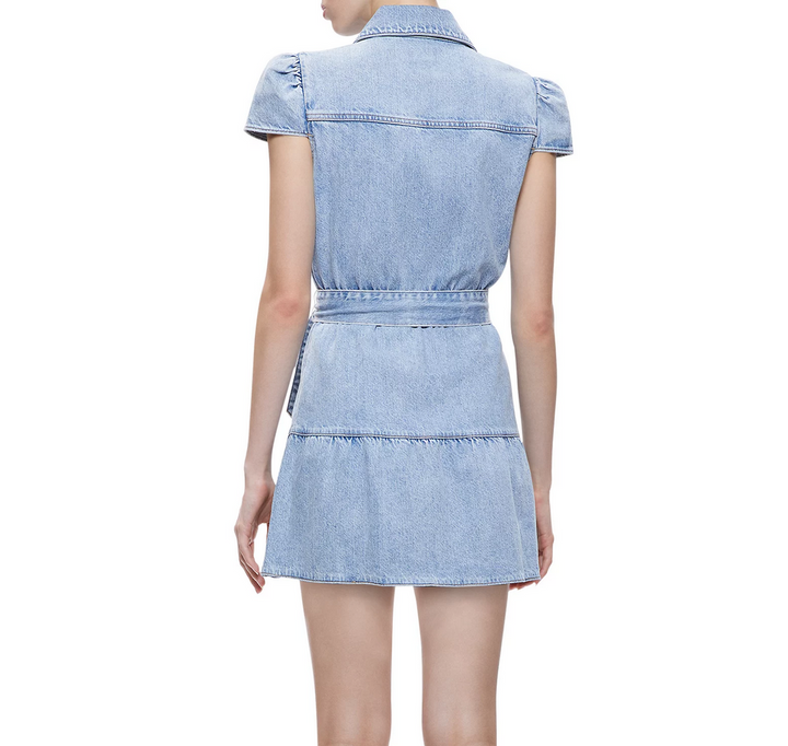 Alice and Olivia Miranda Denim Mini Shirt Dress