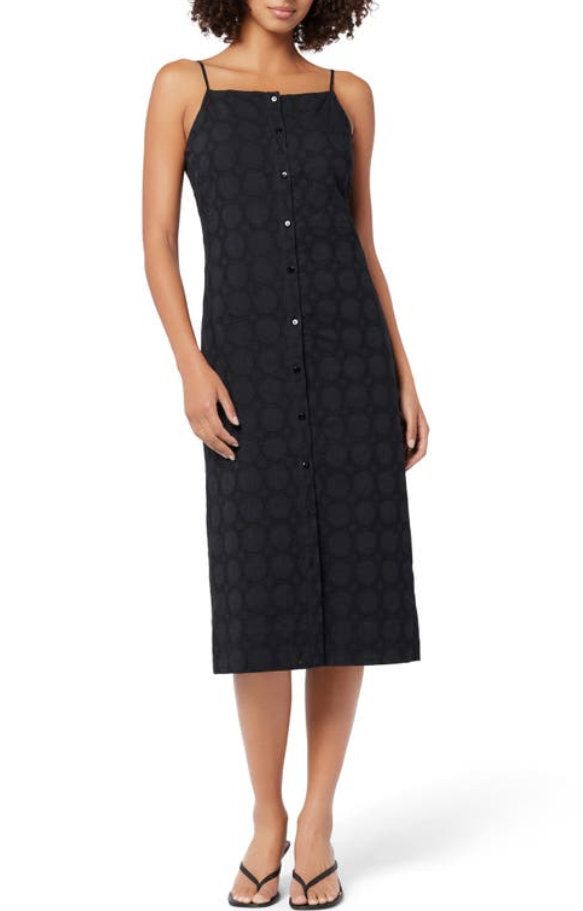 Joie Cotton Lola Button Front Midi Dress