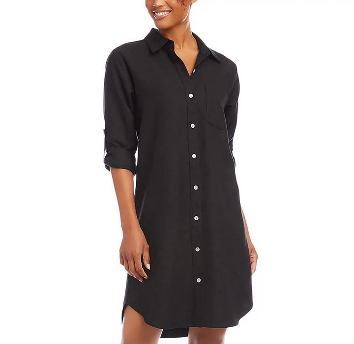 Karen Kane Roll Tab Sleeve Shirt Dress