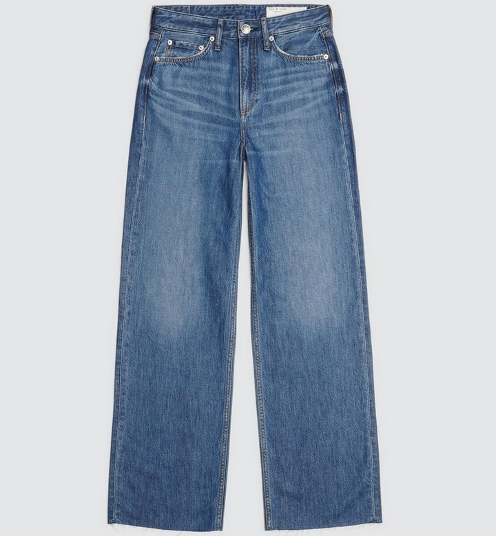 rag & bone Logan Featherweight Mid Rise Wide Leg Jeans