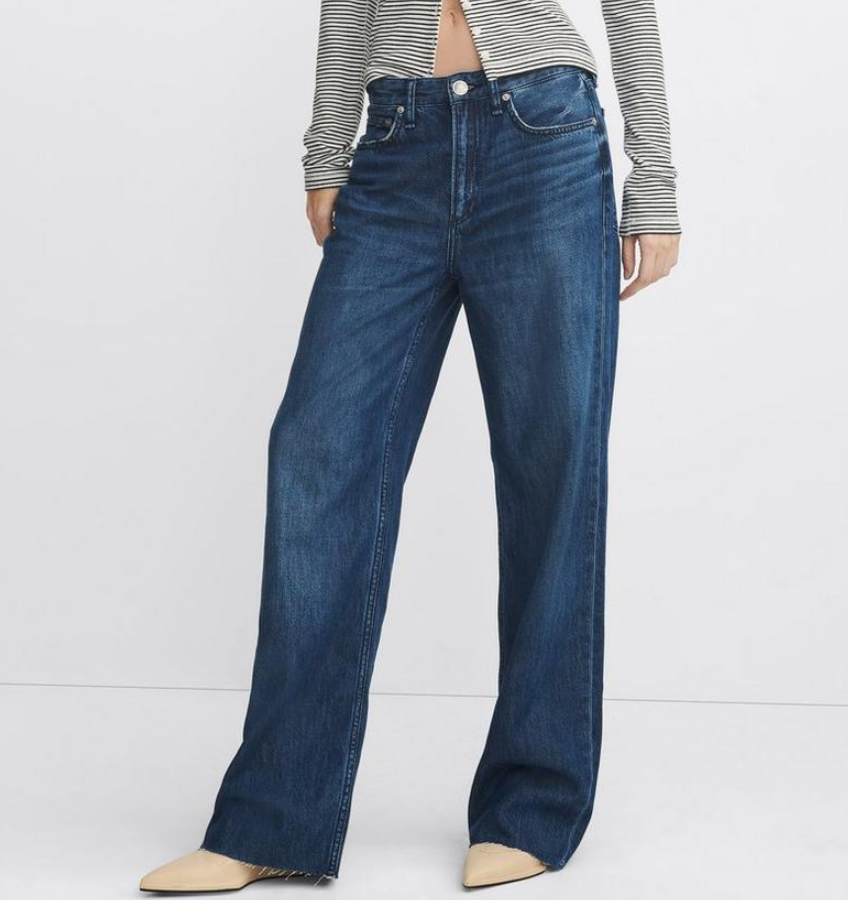 rag & bone Logan Featherweight Mid Rise Wide Leg Jeans