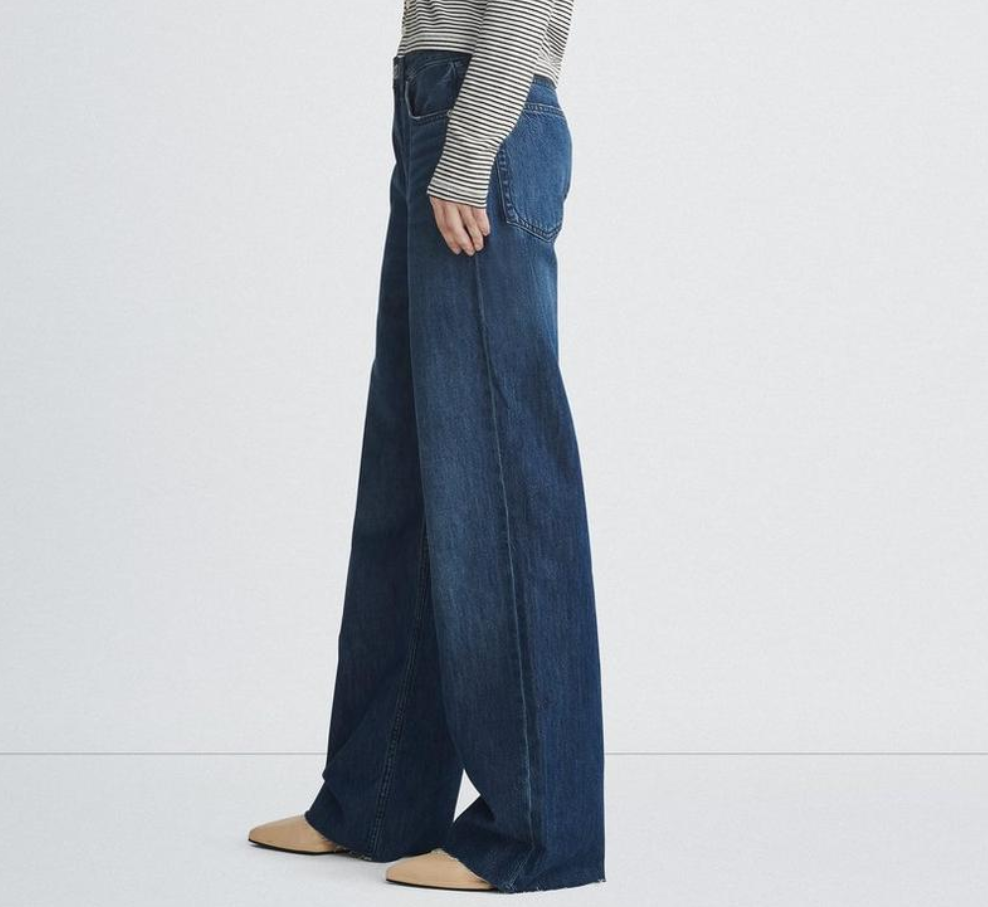 rag & bone Logan Featherweight Mid Rise Wide Leg Jeans