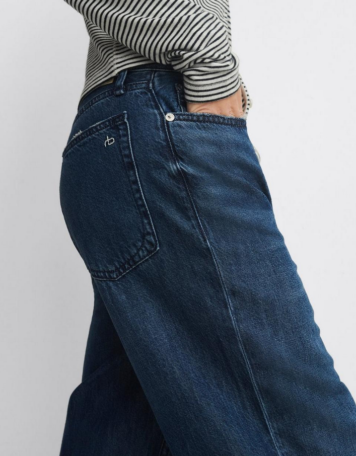 rag & bone Logan Featherweight Mid Rise Wide Leg Jeans