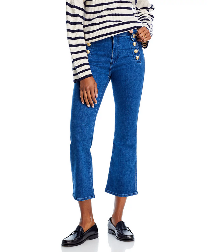 Derek Lam 10 Crosby Robertson Cropped Flare Leg Jeans