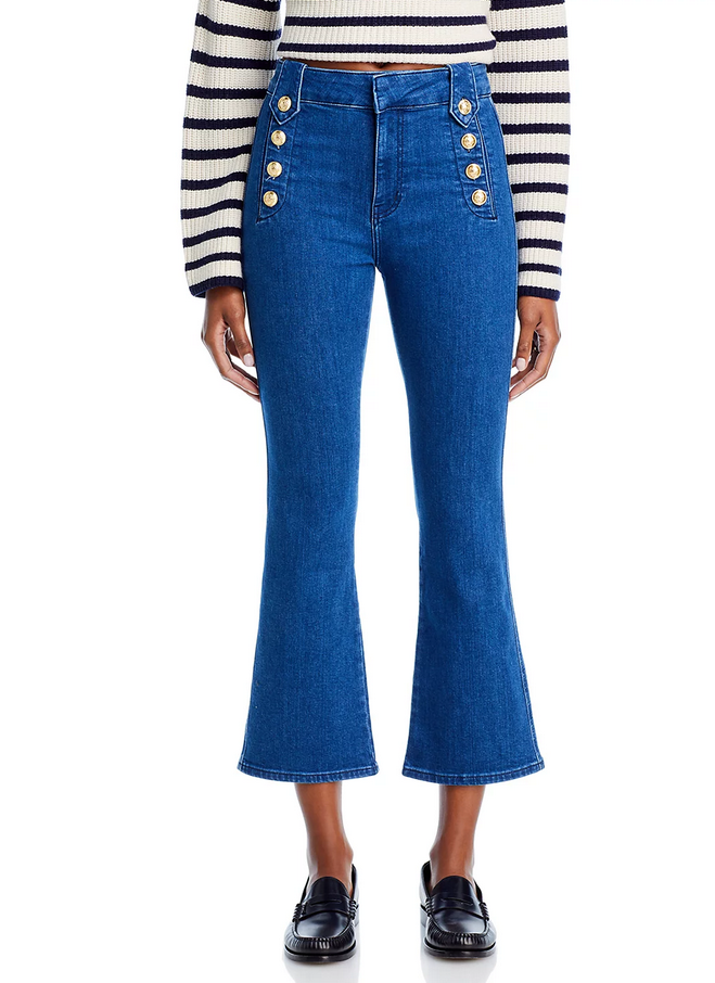 Derek Lam 10 Crosby Robertson Cropped Flare Leg Jeans