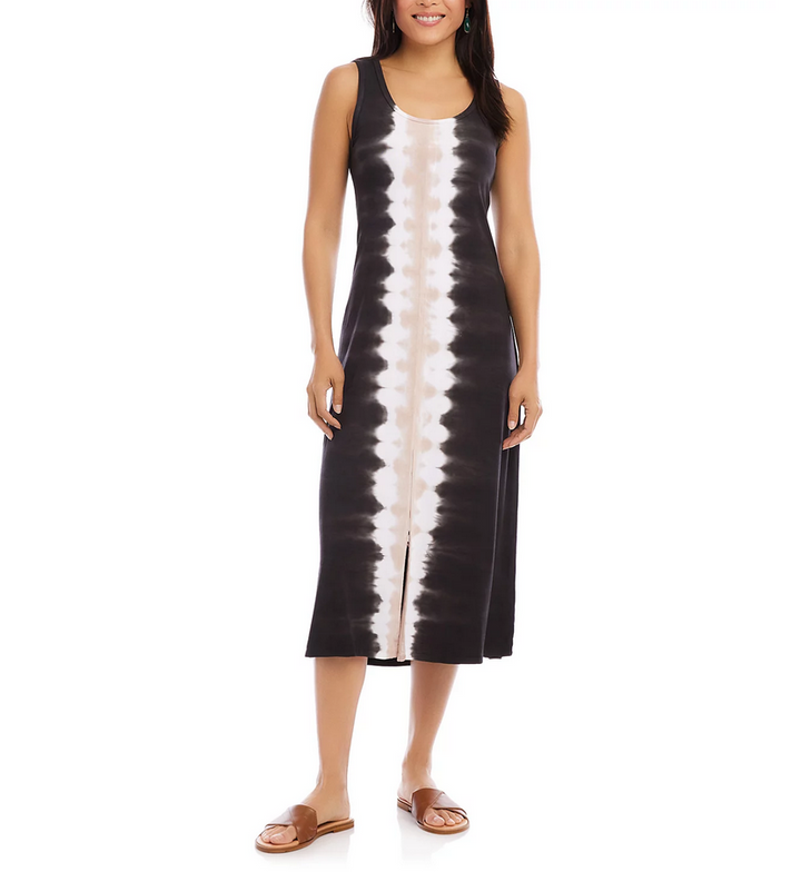 Karen Kane Tie Dyed Front Slit Midi Dress