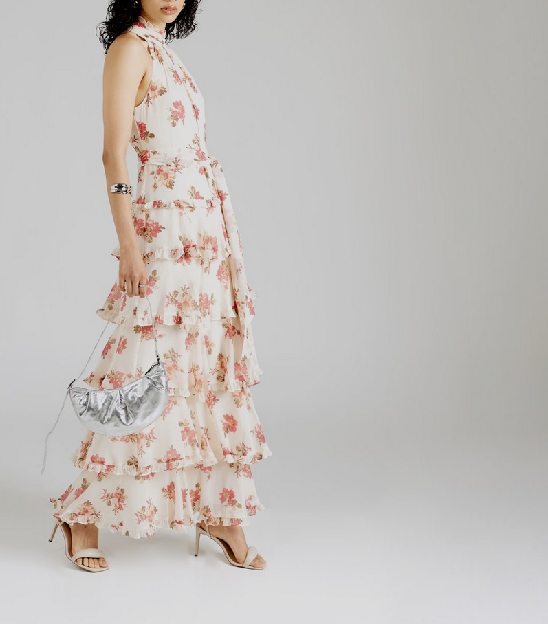 LAUREN RALPH LAUREN Tiered Ruffled Floral Gown