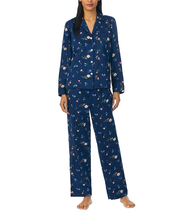 LAUREN RALPH LAUREN Floral-Print Long-Sleeve Top and Pajama Pants Set