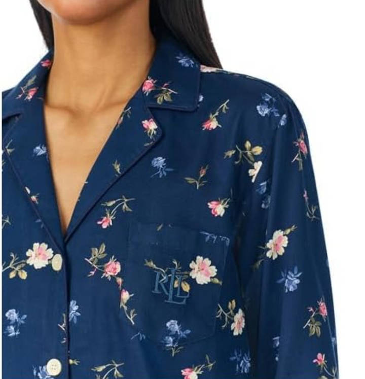 LAUREN RALPH LAUREN Floral-Print Long-Sleeve Top and Pajama Pants Set