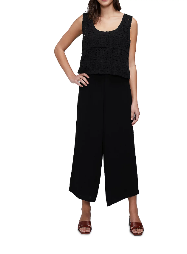 Three Dots Crochet Top Jumpsuit