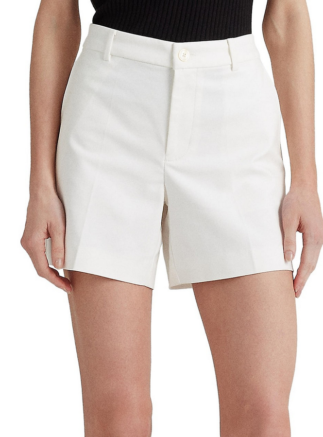 LAUREN RALPH LAUREN Double-Faced Stretch-Cotton Shorts