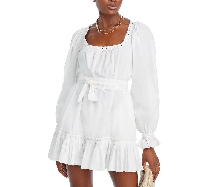 Ramy Brook Kayleigh Belted Cotton Mini Dress