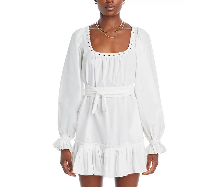 Ramy Brook Kayleigh Belted Cotton Mini Dress