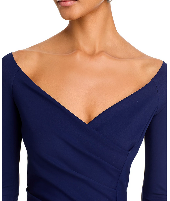 Chiara Boni La Petite Robe Silveria Side Ruffle Gown