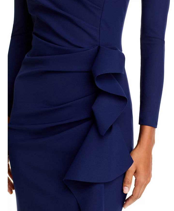 Chiara Boni La Petite Robe Silveria Side Ruffle Gown