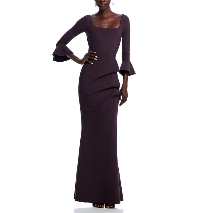 Chiara Boni La Petite Robe Astra Flare Sleeve Gown