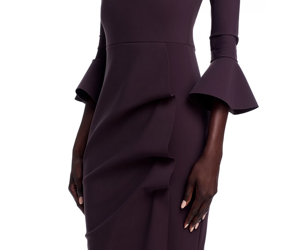 Chiara Boni La Petite Robe Astra Flare Sleeve Gown