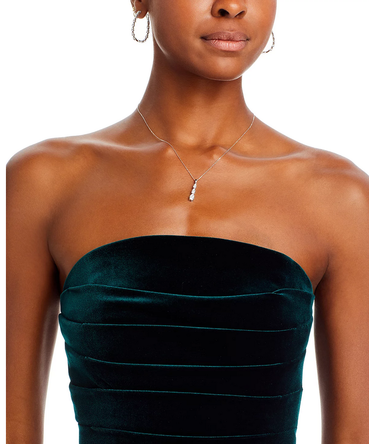 AQUA Velvet Strapless Gown