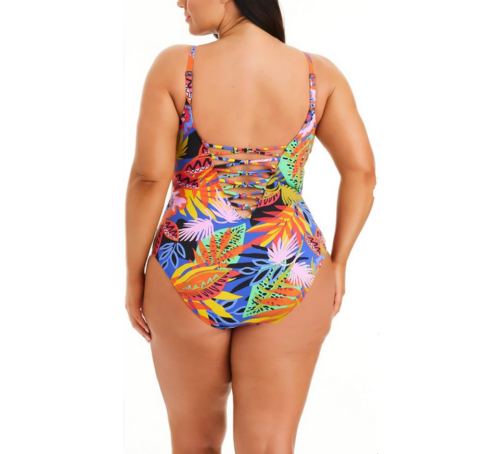 Bleu Rod Beattie Plus Size Night Safari Lace Down Swimsuit
