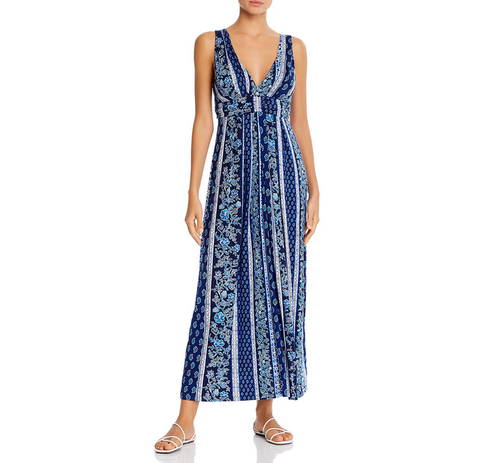 Tommy Bahama Woodblocked Printed Midi Dress Swim Cover-Up