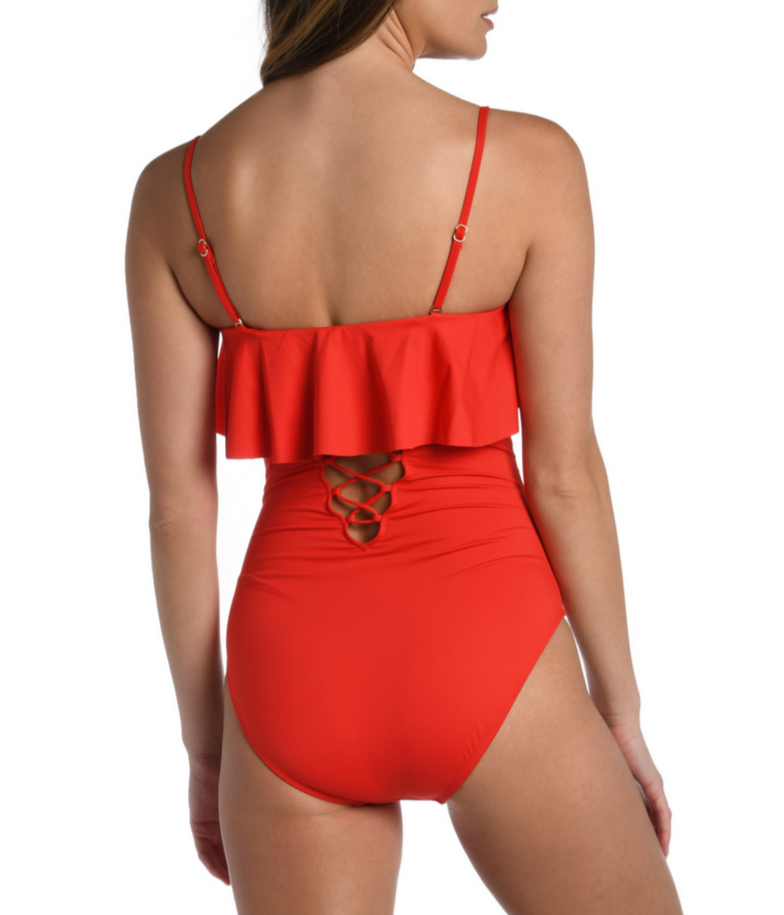 La Blanca Ruffled Bandeau One Piece Swimsuit
