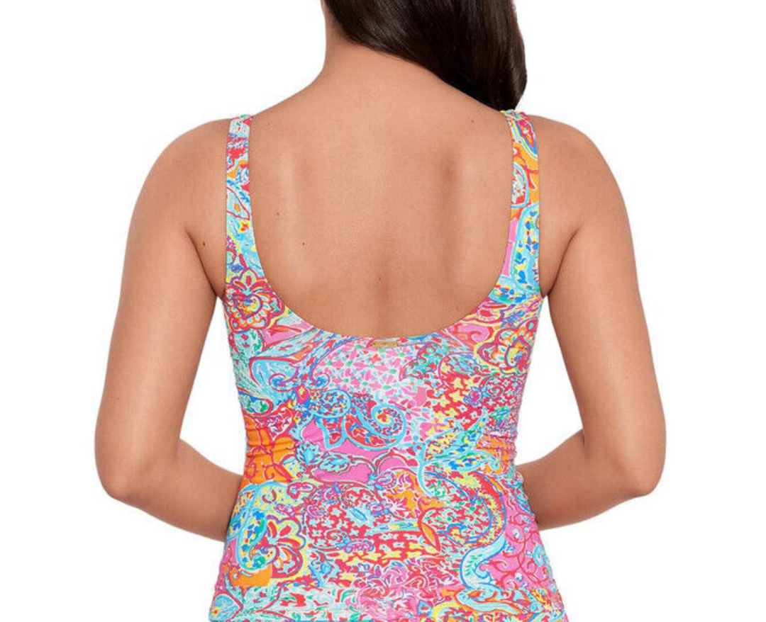 LAUREN RALPH LAUREN Printed Tummy Control Tankini Top