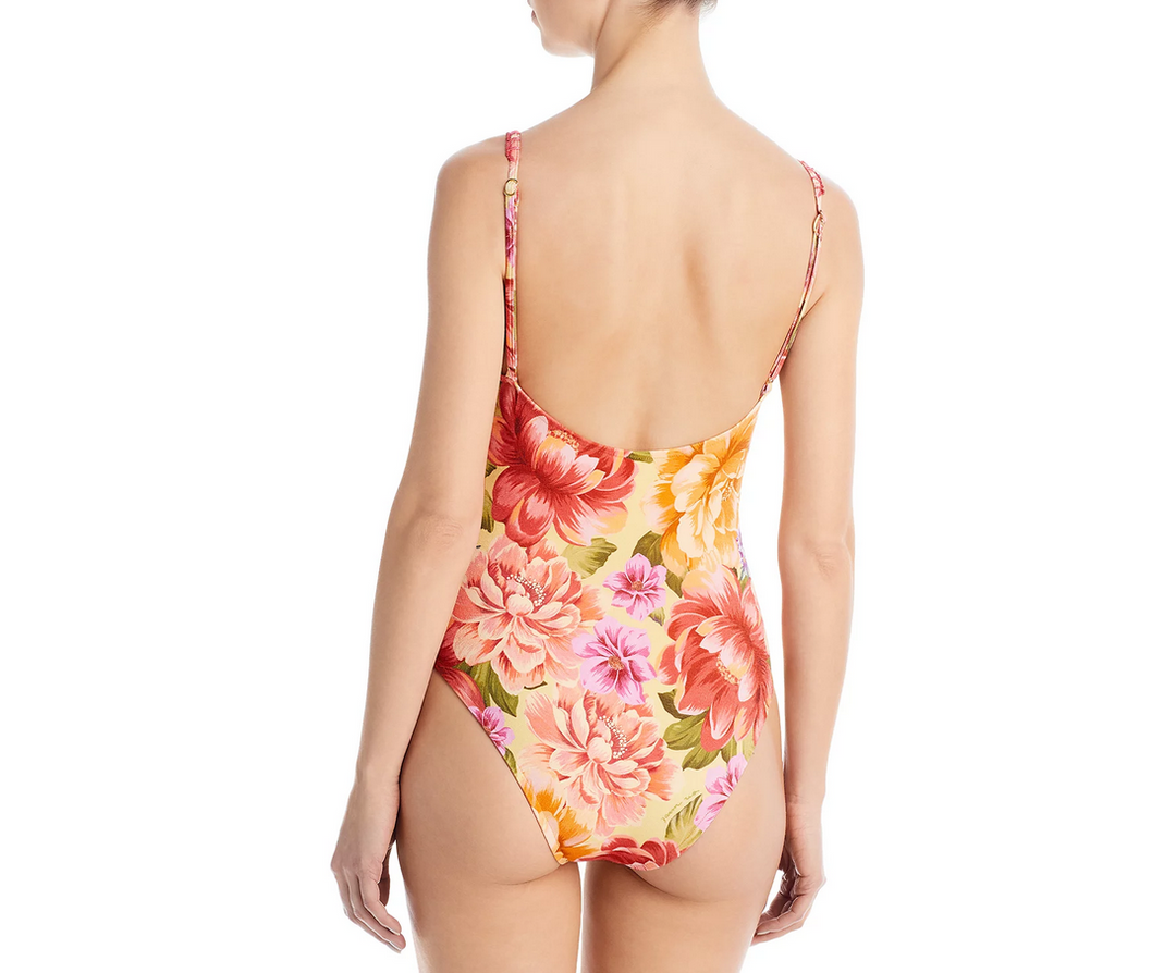 FARM Rio Lia Embellished Floral Print Underwire One Piece Swimsuit