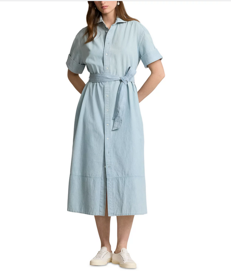 ralph lauren chambray shirt dress POLO RALPH LAUREN Cotton Chambray Shirtdress