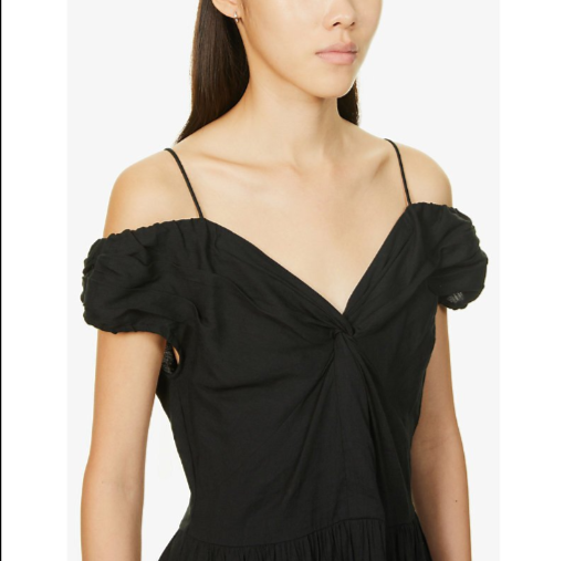 Vince Twist Off the Shoulder Midi .Dress.