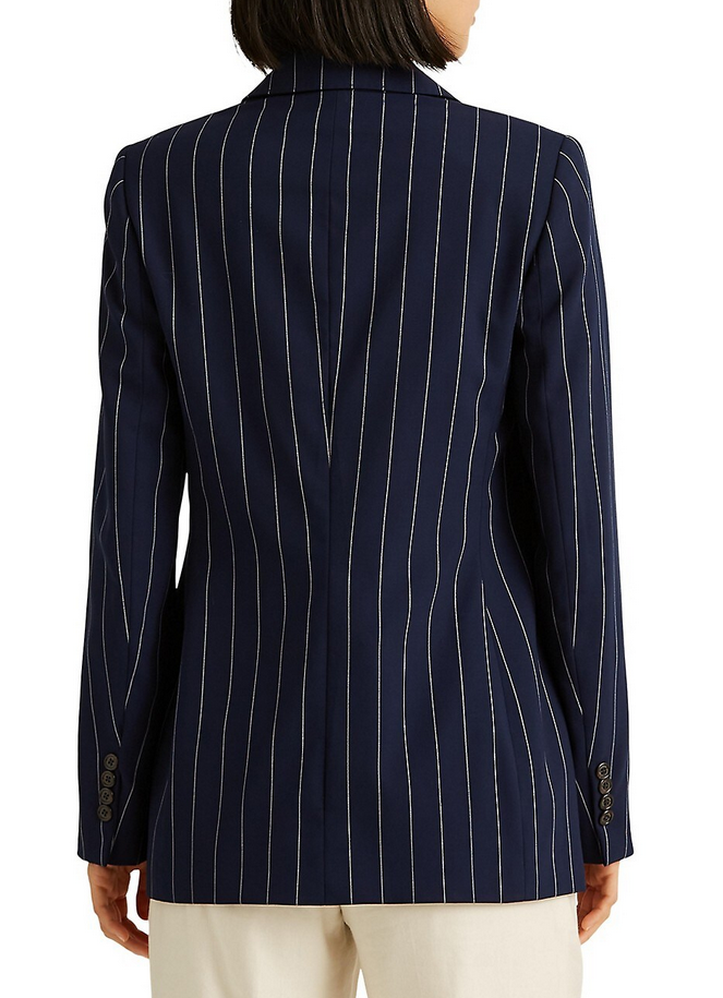 LAUREN RALPH LAUREN Stretch-Wool Crepe Pinstripe Blazer