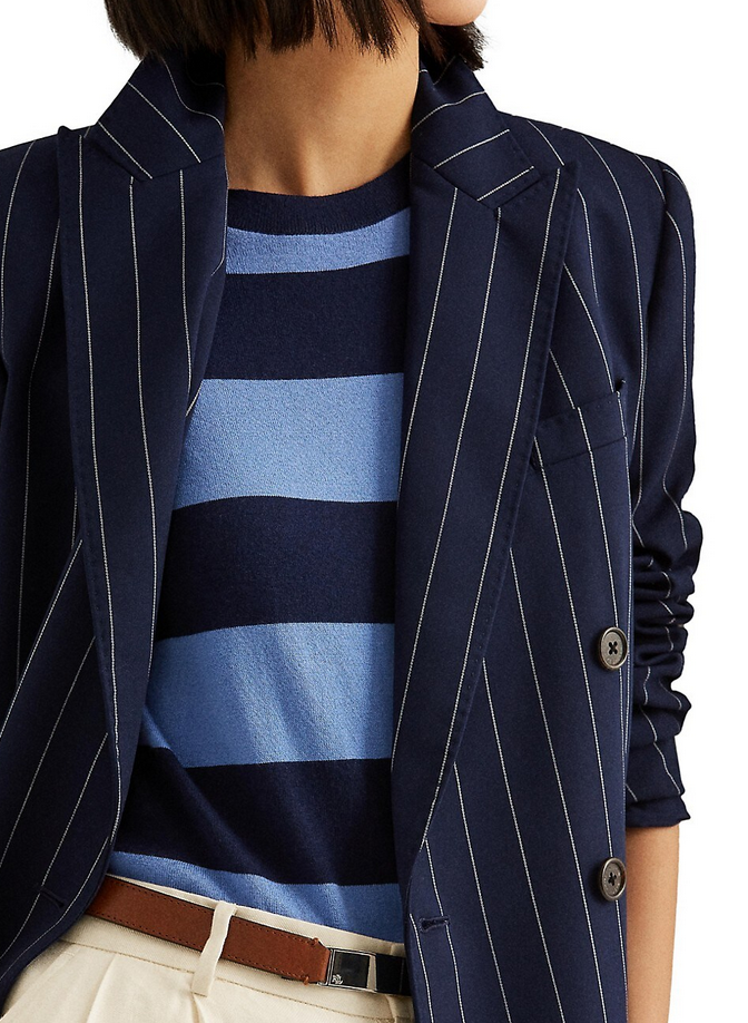 LAUREN RALPH LAUREN Stretch-Wool Crepe Pinstripe Blazer