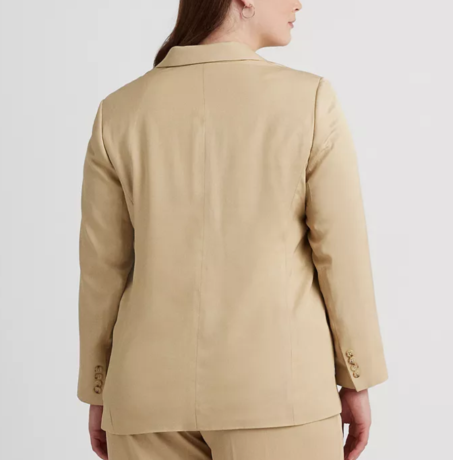 LAUREN RALPH LAUREN Plus Size Double-Breasted Lightweight Blazer