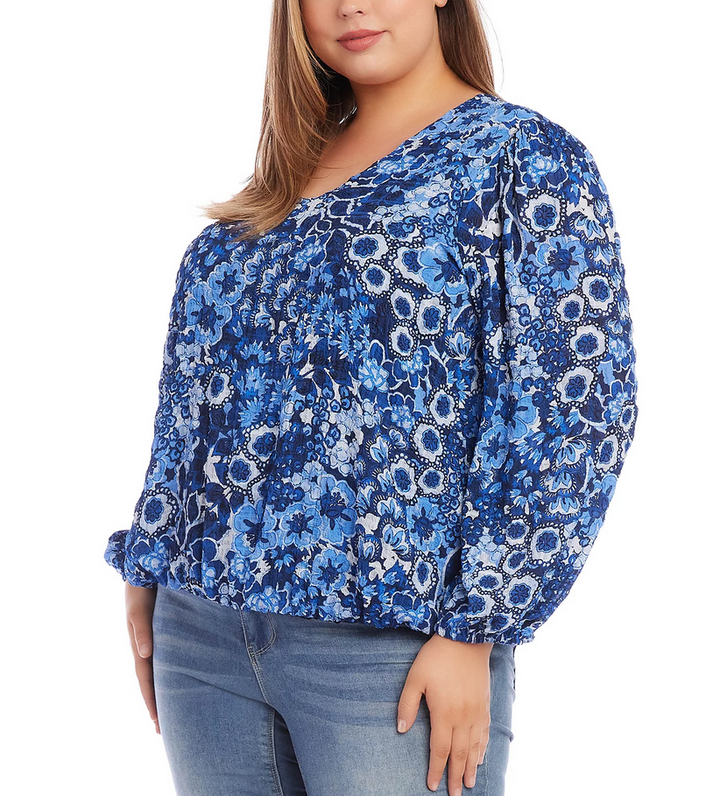 Karen Kane Plus Size Long Sleeve Blouson Top